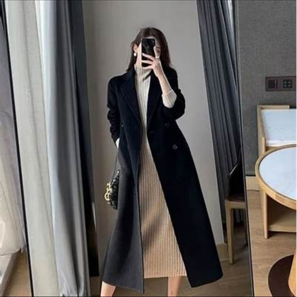 Maxx Meren women's vintage long black A line coat